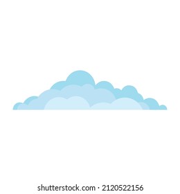 Cloud. Fluffy blue cloud in cartoon style. Vector illustration isolated on a white background for design and web.