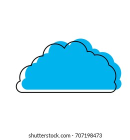 cloud fluffy blue watercolor silhouette vector illustration
