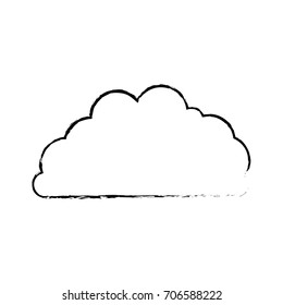 cloud fluffy blurred monochrome in white background vector illustration