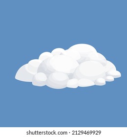 Cloud fluffy clip art, sky, weather element in cartoon style isolated on white background. Nature clip art.