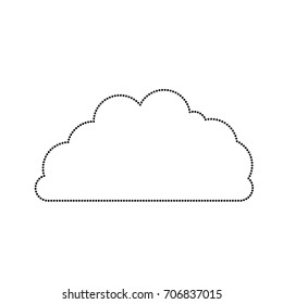 cloud fluffy monochrome silhouette dotted vector illustration