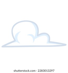 Cloud Fluffy Soft Cartoon Icon Line Drawing Vector illustration