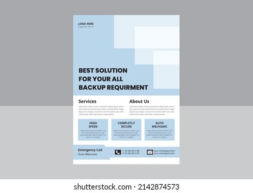 Cloud Flyer Template Design. Cover, Poster, Leaflet, A4 size, Flyer Design.