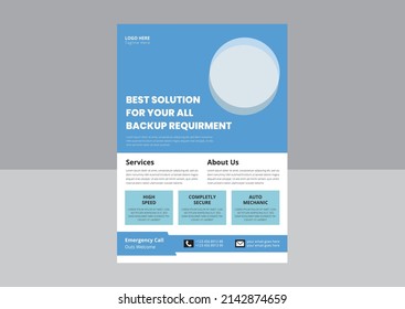 Cloud Flyer Template Design. Deckblatt, Plakat, Faltblatt, A4-Größe, Faltblatt.