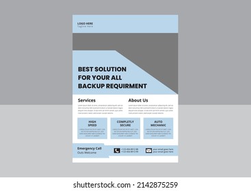 Cloud Flyer Template Design. Cover, Poster, Leaflet, A4 size, Flyer Design.
