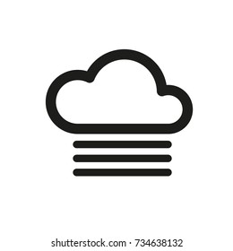 Cloud and fog line icon