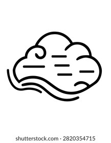 Cloud fog and wind line icon vector illustration