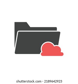 cloud folde icons  symbol vector elements for infographic web