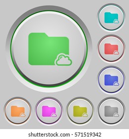 Cloud folder color icons on sunk push buttons