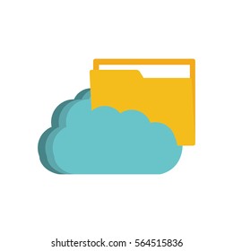 cloud folder file paper technology vector illustration eps 10