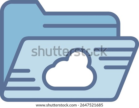 Cloud Folder Filled Blue Tone Icon