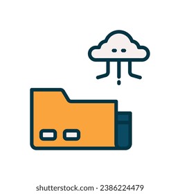 icono de color relleno de carpeta en la nube. icono vector para tu sitio web, móvil, presentación y diseño de logotipo.