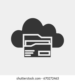 Cloud folder  icon illustration isolated vector sign symbol