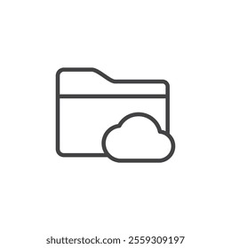 Cloud folder icon Logo symbol outline set
