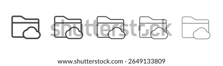 Cloud folder icon outline ilustration vector symbol