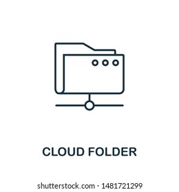 Cloud Folder icon. Thin outline style design from web hosting icons collection. Creative Cloud Folder icon for web design, apps, software, print usage.
