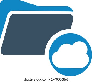 Cloud folder icon (vector illustration)