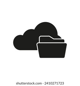 Cloud folder icon. Vector illustration. EPS 10.