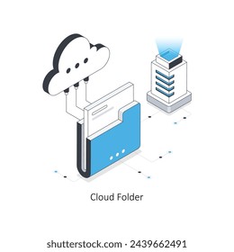 Cloud Folder  isometric stock illustration. EPS File stock illustration.