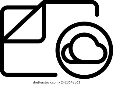 cloud folder line icon illustration vector