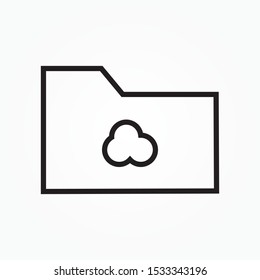 cloud folder outline single line icon design vector illustration