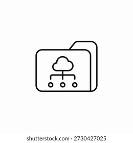 Vector de signo de icono de recurso compartido de carpeta en la nube