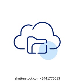 Cloud and folder. Storage and access of files and resources within a cloud-based repository. Pixel perfect icon