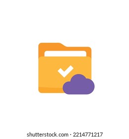 cloud folder, storage vector icon