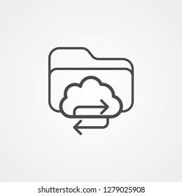 Cloud folder vector icon sign symbol