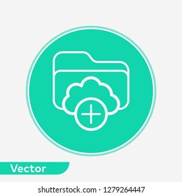 Cloud folder vector icon sign symbol