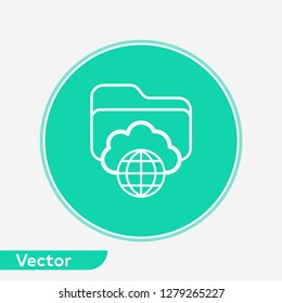 Cloud folder vector icon sign symbol
