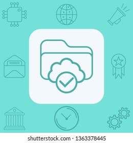 Cloud folder vector icon sign symbol