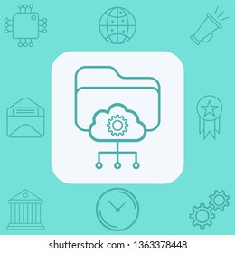 Cloud folder vector icon sign symbol