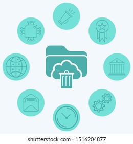 Cloud folder vector icon sign symbol