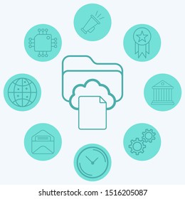Cloud folder vector icon sign symbol