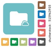 Cloud folder white flat icons on color rounded square backgrounds