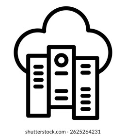Cloud folders icon. Outline cloud folders vector icon for web design isolated on white background