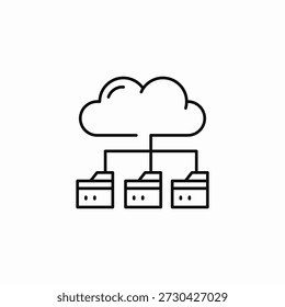 cloud folders network icon sign vector
