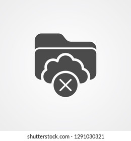 Cloud folders vector icon sign symbol