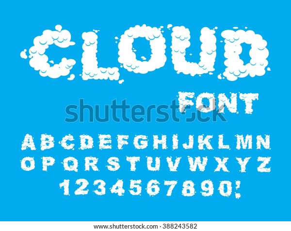 Cloud Font Abc White Clouds Blue Stock Vector Royalty Free