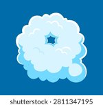 Cloud font, fluffy white smoke typeface letter Q for heaven type in cloudy sky, vector ABC English alphabet. Cartoon cloud font letter of fluffy cotton or air puff of puffy bubble and poufy smoke