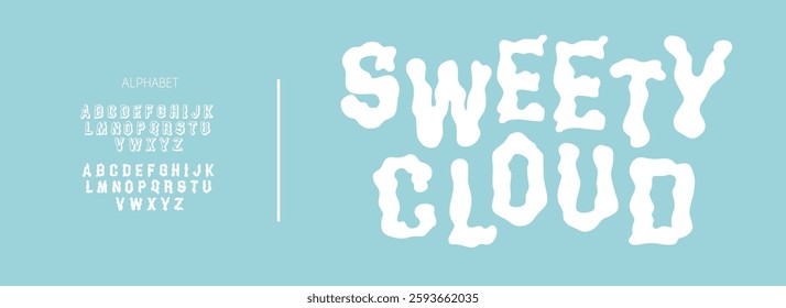 Cloud font, modern, happy funny font, Uppercase, vector illustration, simple design, design for fashion 