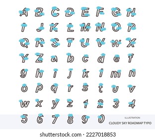 cloud font typo design element