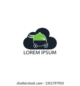 Cloud Food delivery logo design. Fast delivery service sign. Online food delivery service.