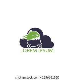 Cloud Food delivery logo design. Fast delivery service sign. Online food delivery service.