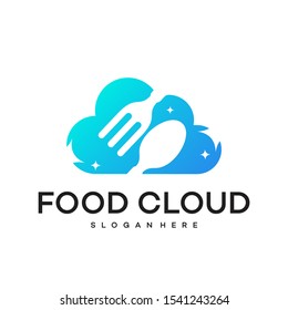 Cloud food logo designs, Restaurant logo symbol, vector Logo Template - Vector
