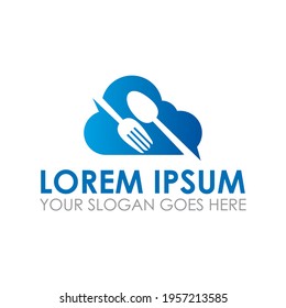cloud food vector , restaurant logo