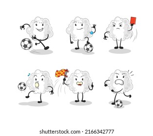 the cloud football group character. cartoon mascot vector