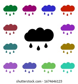 Cloud, forecast, rain multi color style icon. Simple glyph, flat vector of ecology icons for ui and ux, website or mobile application