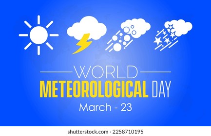 Cloud forecast weather awareness concept banner design of World Meteorological Day observed on March 23